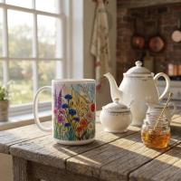 Floral Cups -  Large and Small Ceramic Mugs