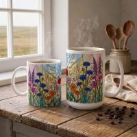 Floral Cups -  Large and Small Ceramic Mugs
