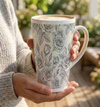 Latte 17oz Ceramic Mug - Coffee or Tea Cup, Extra Tall