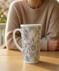Latte 17oz Ceramic Mug - Coffee or Tea Cup, Extra Tall