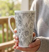 Latte 17oz Ceramic Mug - Coffee or Tea Cup, Extra Tall