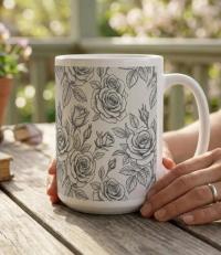 Roses - Floral Cups -  Large and Small Ceramic Mugs