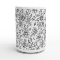 Roses - Floral Cups -  Large and Small Ceramic Mugs