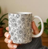 Roses - Floral Cups -  Large and Small Ceramic Mugs