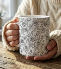 Roses - Floral Cups -  Large and Small Ceramic Mugs