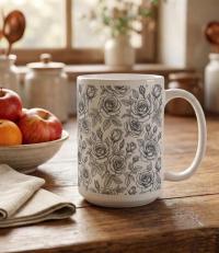 Roses - Floral Cups -  Large and Small Ceramic Mugs