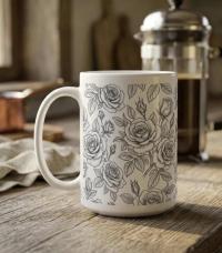 Roses - Floral Cups -  Large and Small Ceramic Mugs