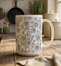 Roses - Floral Cups -  Large and Small Ceramic Mugs