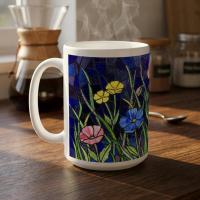 Floral Cups -  Large and Small Ceramic Mugs