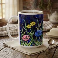 Floral Cups -  Large and Small Ceramic Mugs