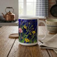 Floral Cups -  Large and Small Ceramic Mugs