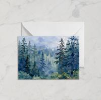 Forest Greeting Cards, Set of 4, Botanical Art, Blank Gift Cards