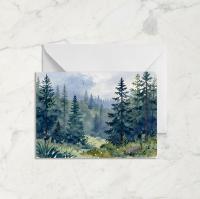 Forest Greeting Cards, Set of 4, Botanical Art, Blank Gift Cards