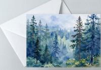 Forest Greeting Cards, Botanical Art, Blank Gift Cards