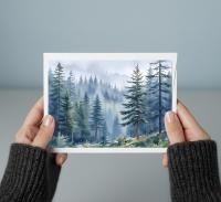 Forest Greeting Cards, Botanical Art, Blank Gift Cards