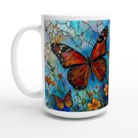 Butterfly Cups Set -  Large and Small Ceramic Mugs