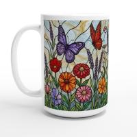 Butterfly Cups Set -  Large and Small Ceramic Mugs