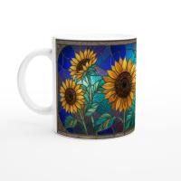 Sunflower Cups Set -  Large and Small Ceramic Mugs