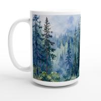Forest Cups Set -  Large and Small Ceramic Mugs