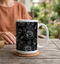Roses - Floral Cups -  Large and Small Ceramic Mugs