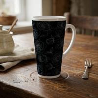 Roses - Large Latte Mug - Floral Coffee or Tea Cup, 17oz Ceramic, Extra Tall