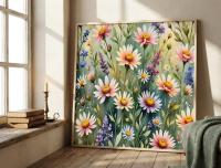 Floral Print - Framed or Unframed - Original Art - Print on Paper
