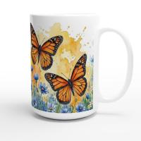 Butterfly Cups Set -  Large and Small Ceramic Mugs