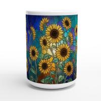 Sunflower Cups Set -  Large and Small Ceramic Mugs