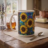 Sunflower Cups Set - Large and Small Mugs
