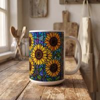Sunflower Cups Set - Large and Small Mugs