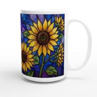 Sunflower Cups Set -  Large and Small Ceramic Mugs