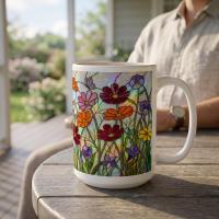 Floral Cups -  Large and Small Ceramic Mugs