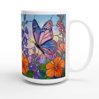 Butterfly Cups Set -  Large and Small Ceramic Mugs