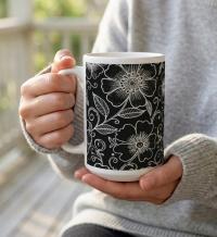 Floral Cups -  Large and Small Ceramic Mugs