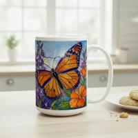 Butterfly Cups, Large and Small Mug Set