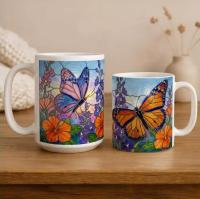 Butterfly Cups, Large and Small Mug Set