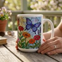 Butterfly Cups, Large and Small Mug Set