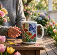 Butterfly Cups, Large and Small Mug Set