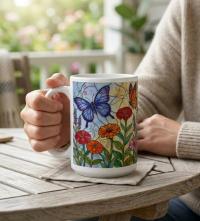 Butterfly Cups, Large and Small Mug Set