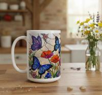 Butterfly Cups, Large and Small Mug Set