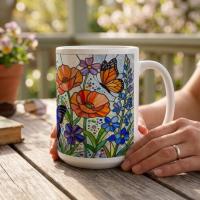 Butterfly Cups, Large and Small Mug Set