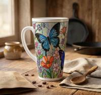 Latte 17oz Ceramic Mug - Coffee or Tea Cup, Extra Tall