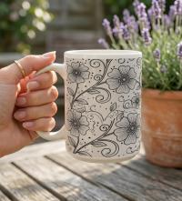Floral Cups -  Large and Small Ceramic Mugs