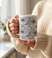 Floral Cups -  Large and Small Ceramic Mugs