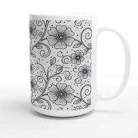 Floral Cups -  Large and Small Ceramic Mugs
