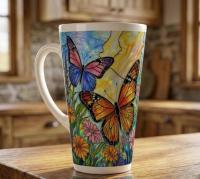 Latte 17oz Ceramic Mug - Coffee or Tea Cup, Extra Tall