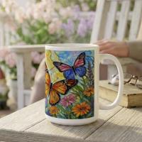 Butterfly Cups, Large and Small Mug Set