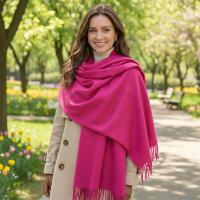 Dark Rose Blanket Shawl - Thick Wide Scarf - Pashmina Super Soft Wrap