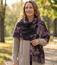 Hand Dyed Tie Dye Pashmina, Blanket Shawl, Wide Scarf, Head Wrap - Rayon Shawl