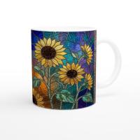 Sunflowers, Large and Small Cups, Floral Mug Set